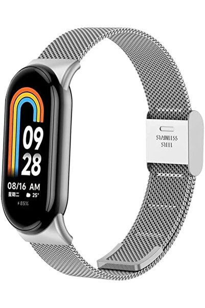 O Ozone Xiaomi Mi Band 8 Milanese Strap with Adjustable Buckle | Silver