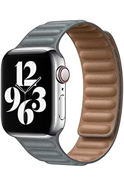 O Ozone Apple Watch 41mm / 40mm / 38mm | Leather Magnetic Loop Watch Band Strap | Grey