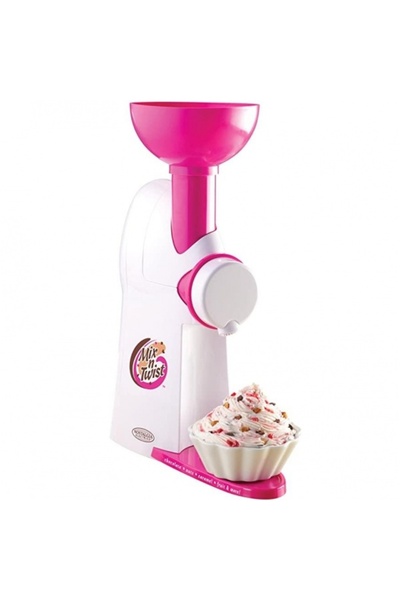 KlaussTech Ice Cream Maker, Easy to Use, Healthy, Ergonomic, Modern, White/Pink