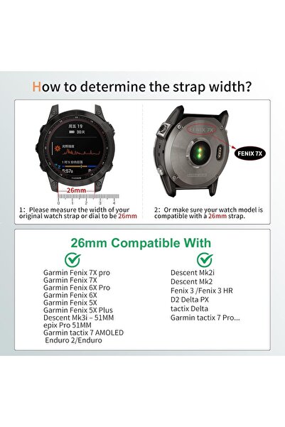 O Ozone Silicone Bands For Garmin Fenix 7X | Fenix 6X 5X 5P 5 Plus 6X Pro 3--Grey
