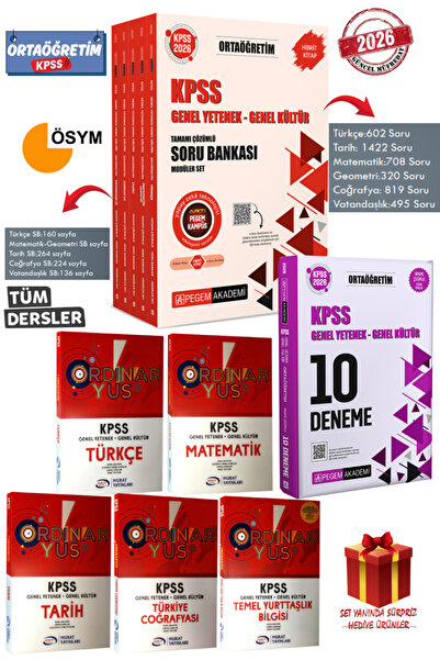 Pegem Akademi Yayıncılık 2026 Pegem KPSS Ortaöğretim Soru Bankası Seti+Ortaöğ...