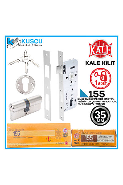 Kale Kilit قفل 155 35 مم / أسطواني (نوع ضيق) + 164 GNC-62 مم برميل نيكل