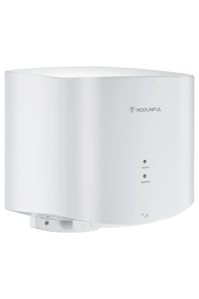 modunful Electric hand dryer, with automatic infrared sensor, wall-mounted, 1200W, hot/cold air, white