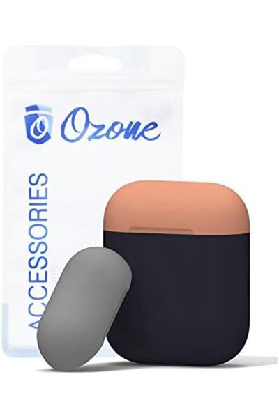 O Ozone حافظة أوزون ديو سيريز إيربود مع غطاء سيليكون محمول بسلسلة مفاتيح لسما...