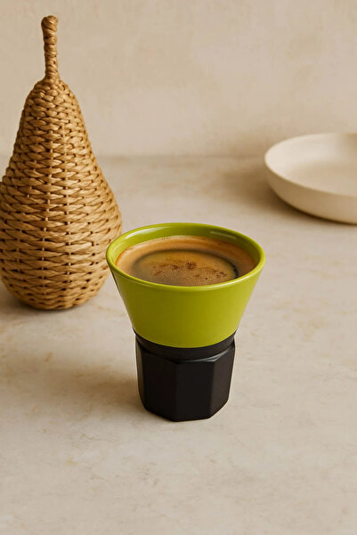 Anadolu Saray 1 Pc Handmade Ceramic Green Cone Design Mug Mug Cup |   Mug Cup Coffee Cup