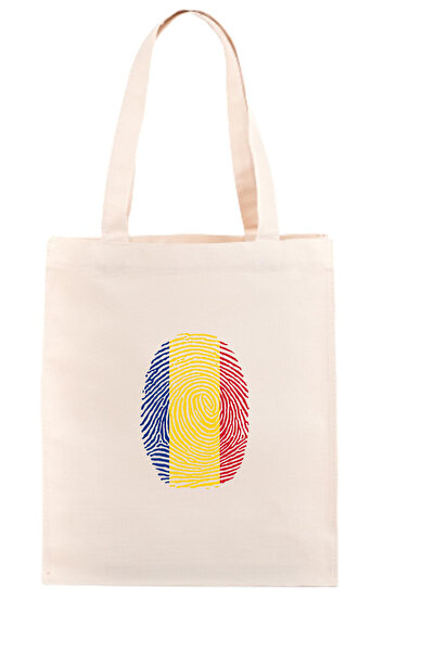 Tshirthane Romania Fingerprint Raw Cloth Bag