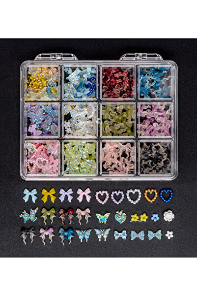 QNAİL PROFESSİONAL Tırnak süsleme Protez Tırnak Nail Art Süsleme Charm 3D Kar...