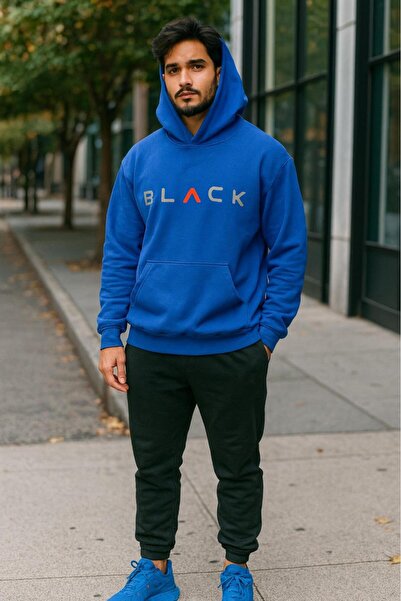 KOZİA OUTDOORS ЧЕРНА мъжка суитшърт с качулка и принт