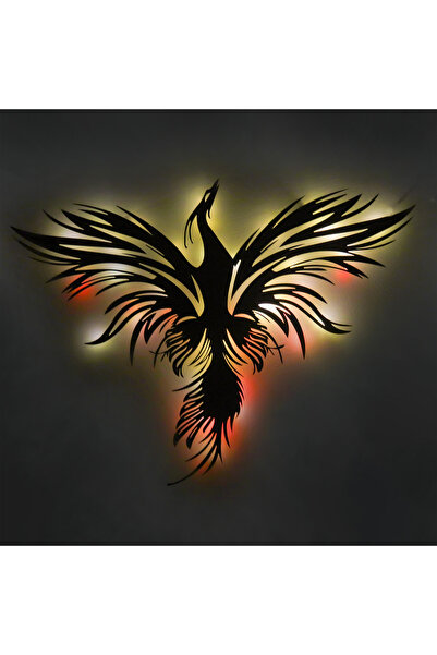 Lucenda Işıklı Kişiselleştirilebilir Tablo Zümrüdüanka Kuşu Dekoratif Gece La...