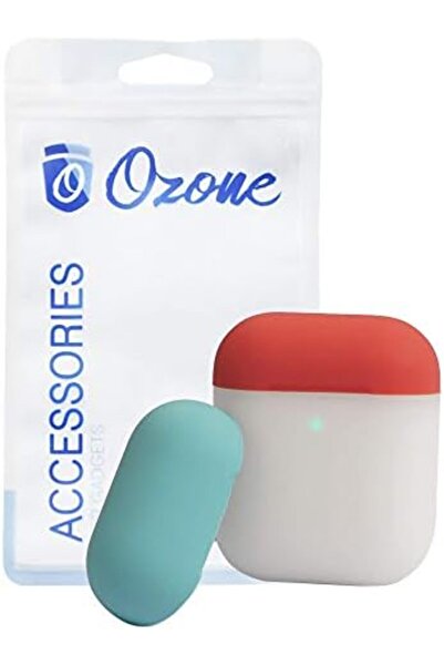 O Ozone Ozone Duo Series AirPod Case with Portable Keychain Silicone Cover for AirPod 1/Airpod 2 White