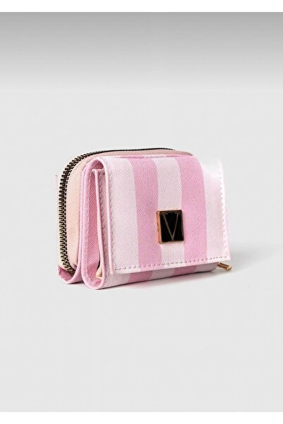 bag Women's Pink Striped Wallet