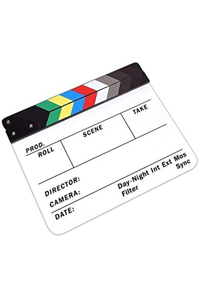 Wownect Professional Clapperboard Studio Camera Photography Video Acrylic Director Film Clapboard [C