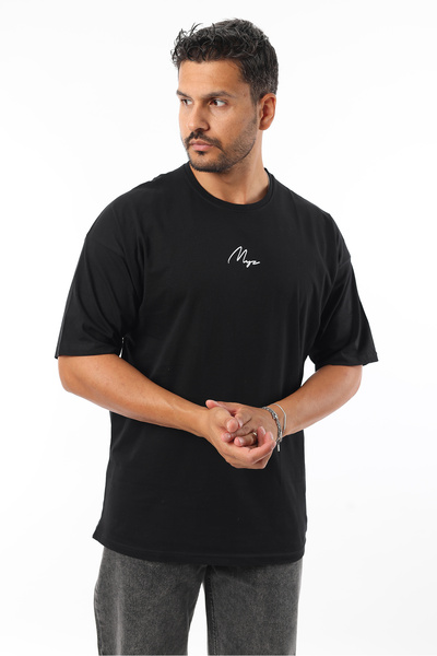 Rodrigo Men's Slim Fit Crew Neck Basic T-Shirt with Text Print Detail
