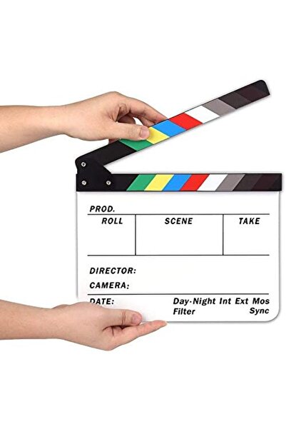 Wownect Professional Clapperboard Studio Camera Photography Video Acrylic Director Film Clapboard [C