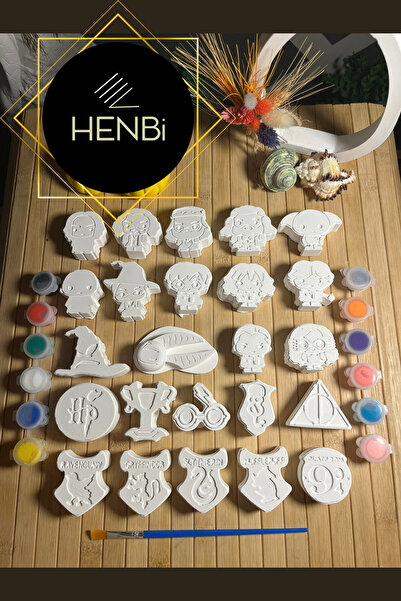 HENBi 24 Adet Taş boyama seti Çocuk Gelişimi Anne Çocuk Etkinliği Boyama Seti...