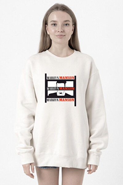 Tshirthane Marilyn Manson Storyboard White Women's 2Ip Sweatshirt