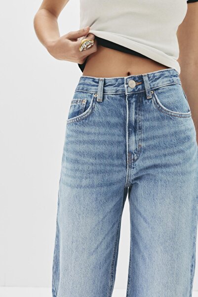 Pull & Bear Yüksek bel straight fit jean