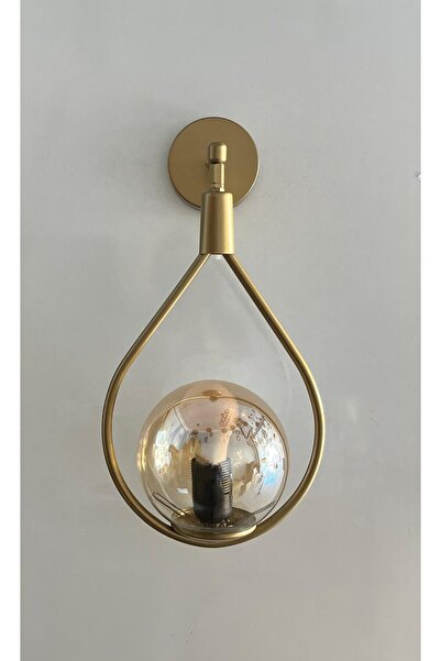 gaziantepavize Badem Eskitme Kasa Bal Glop Camlı Metal Pilli Aplik - Özel Tasarım Lamba ve Pil dahil - Tek Adet