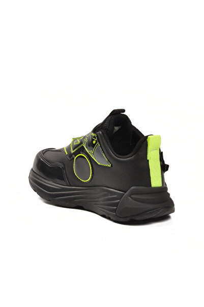 pepino Black Yellow Velcro Boys' Sports Shoes 2044 P