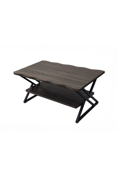 Geneic 2-Tier Living room Table with Storage - Metal Legs & Durable Wooden Desktop - 110x60x50cm