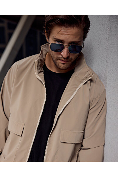 Renvo butik Casual Style Men's Oversize Zippered Slim Jacket