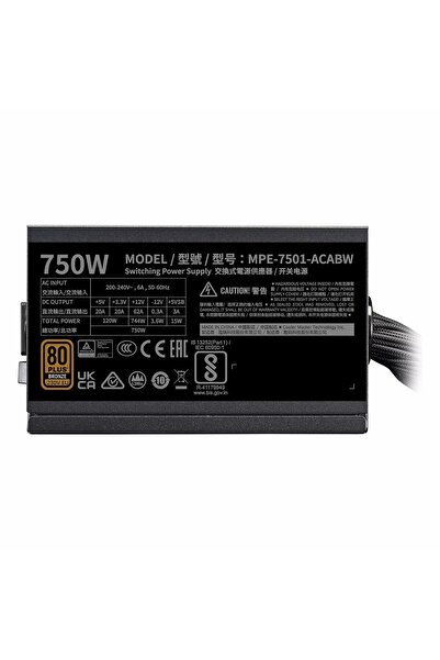 Cooler Master MWE V3 MPE-7501-ACABW-3BEU 750W 80+Bronze ATX 3.1 Power Supply