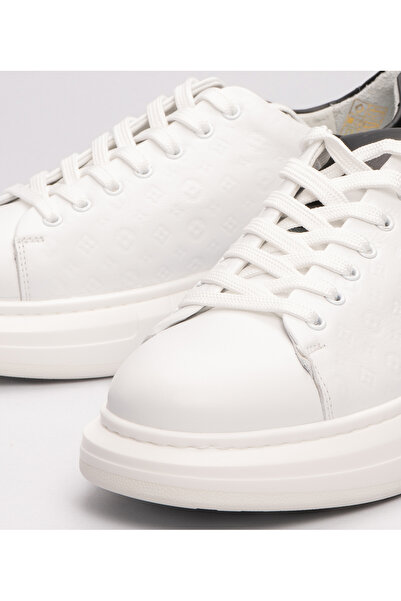 MARCOMEN Men's Monogram Patterned Sneaker White