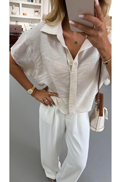 Sezgi Tekin Φυσικό κοντομάνικο πουκάμισο Modal