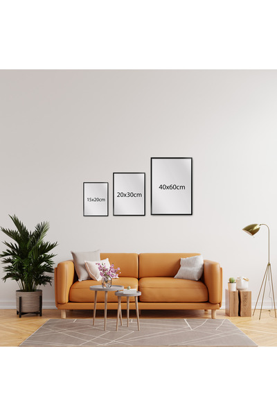 TABLOX Kişiye Özel İsimli Dekoratif Ahşap Çerçeveli Tablo Çiçek Minimal Floral Temalı