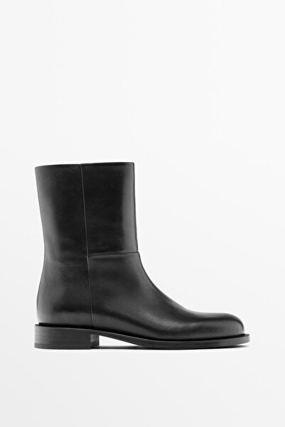 Massimo Dutti Düz deri bilekte bot