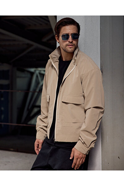 Renvo butik Casual Style Men's Oversize Zippered Slim Jacket