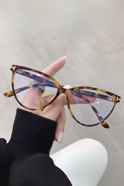 REN EYEWEAR Frida Leopar Cat Eye Çerçeve Popüler Şeffaf Ekran Gözlüğü