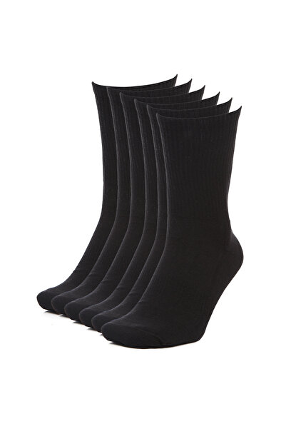 Sportive Nuvola-3 6lı Unisex Siyah Günlük Stil Çorap 20240802001-SYH