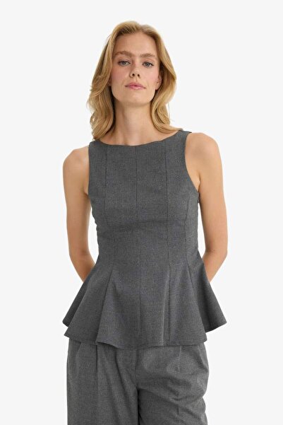 DeFacto Fitted Kayık Yaka Kolsuz Bluz F9648AX25AU