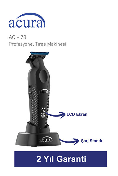 Acura AC-78 Titanyum Seramik Bıçaklı Profesyonel Sakal Ense Tıraş Makinesi