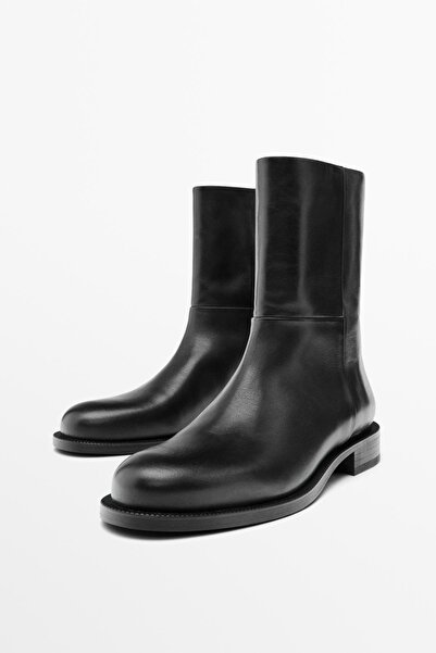 Massimo Dutti Düz deri bilekte bot