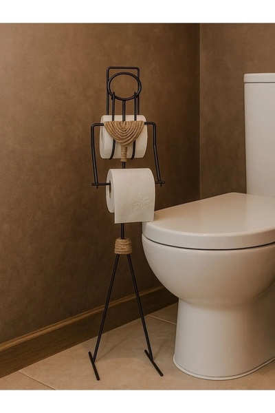 Tasarım Evi Decorative Toilet Paper Hanger Minimalist Toilet Roll Holder with Human Figure Bathroom Organizer with Refill