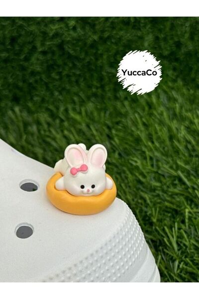 Crocs Tavşan Terlik Süsü/Tavşanlı Terlik Charm/Üç Boyutlu Tavşancık Figür Terlik Aksesuarı/Jibbitz