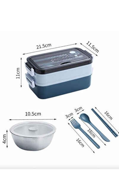 teknotrust Yeşil 3 Katlı Paslanmaz Çelik Beslenme Kutusu 1400 ml