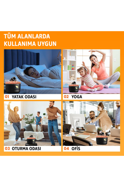 ROBEVE Volkanik Topçu Aromaterapi Hava Nemlendirici Ultrasonik Difüzör - RGB , Sessiz , Zamanlayıcı