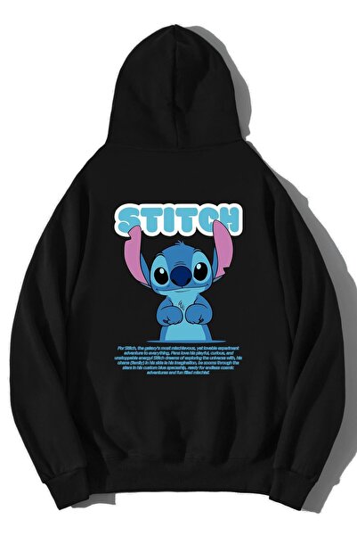 BRZ COLLECTION Unisex Oversize Stitch Hoodie Μαύρο