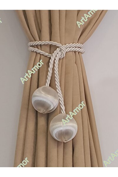 ArtAmor 2 Balls Background Tulle Curtain Tie Backs Silk Rope Wrapping Curtain Accessory 1Pc