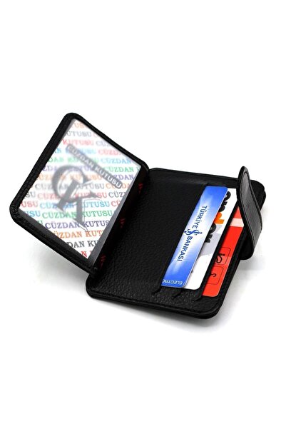 Çanta Trend West Polo Unisex Black Genuine Leather Card Holder