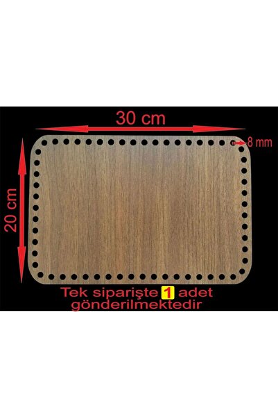 ASUDE HEDİYELİK Ahşap Ceviz 30x20 Cm 1 Ad Bambu Tepsi Örgü Plakası Supla Deli...