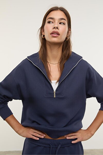 Stradivarius High-neck zip-up sweatshirt