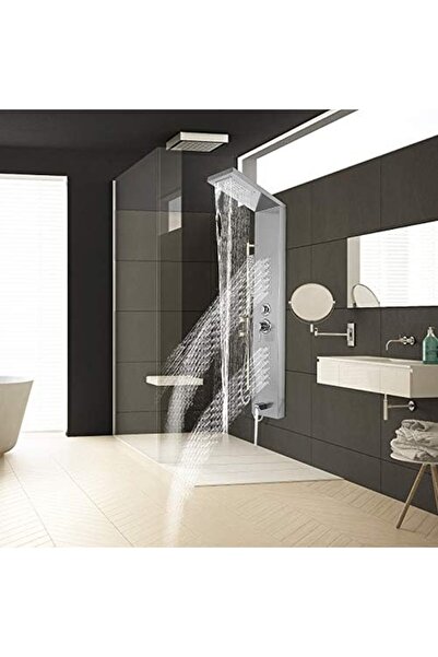 Happybuy Shower Panel Tower System Stainless Steel Multi-Function Shower Panel with Spout Rainfall W