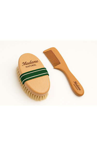 MADAMENATUREL فرشاة أت كيلي للسيلوليت ومشط شيمشير، مجموعة من قطعتين