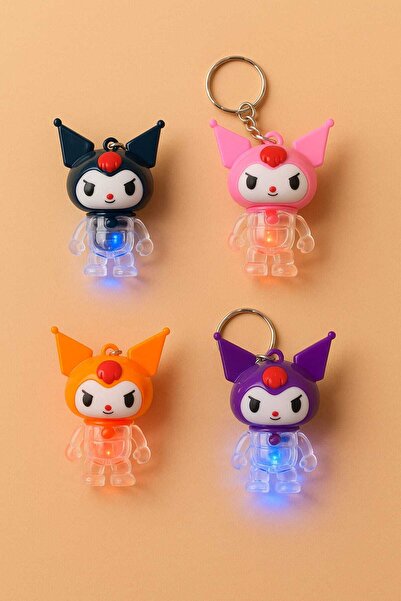 Janva Işıklı Kuromi Anahtarlık 4 adet Çanta Kalemlik Maskot Süs