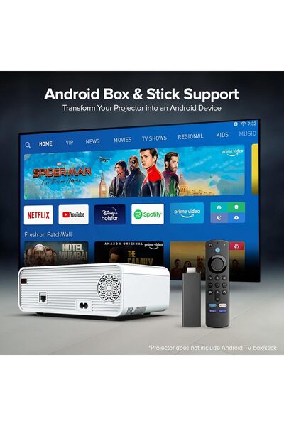 Wownect W80 Standard Mini Projector With 100 Inch Projector Screen