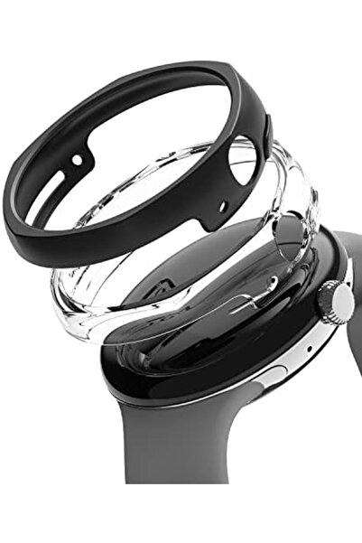 Ringke Google Pixel Watch Screen Protectors | Slim Edge Series | Matte Black/Clear